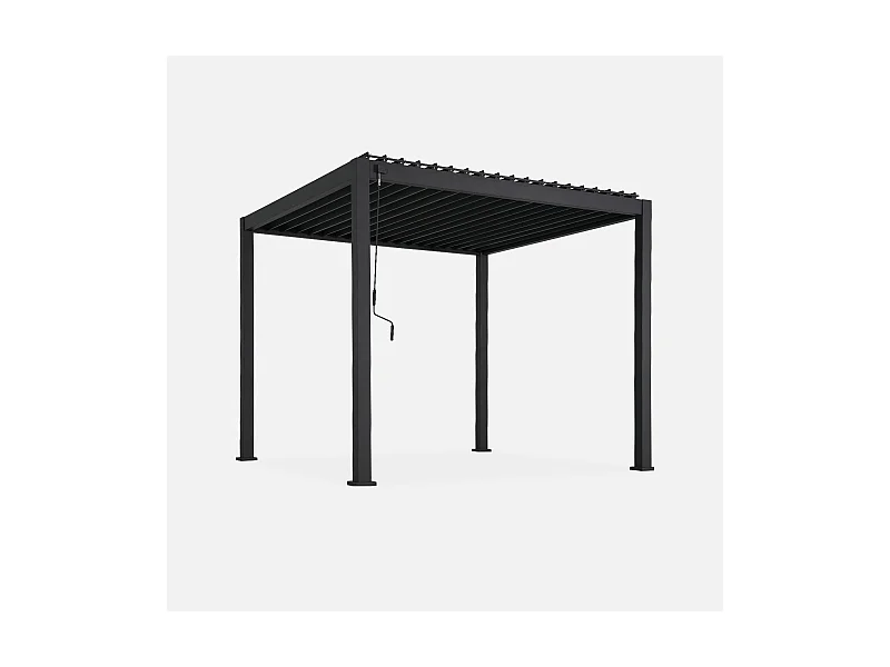 Pergola bioclimatique aluminium anthracite Triomphe 3x3 m lames orientables