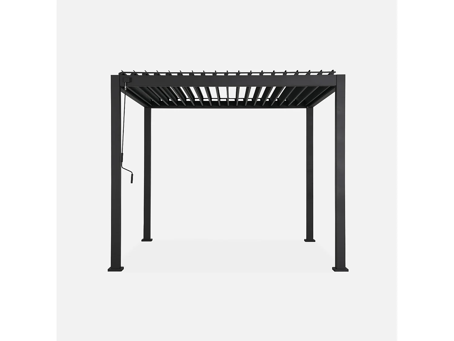 Pérgola bioclimática 3x3m de aluminio e aluminio y acero con lamas