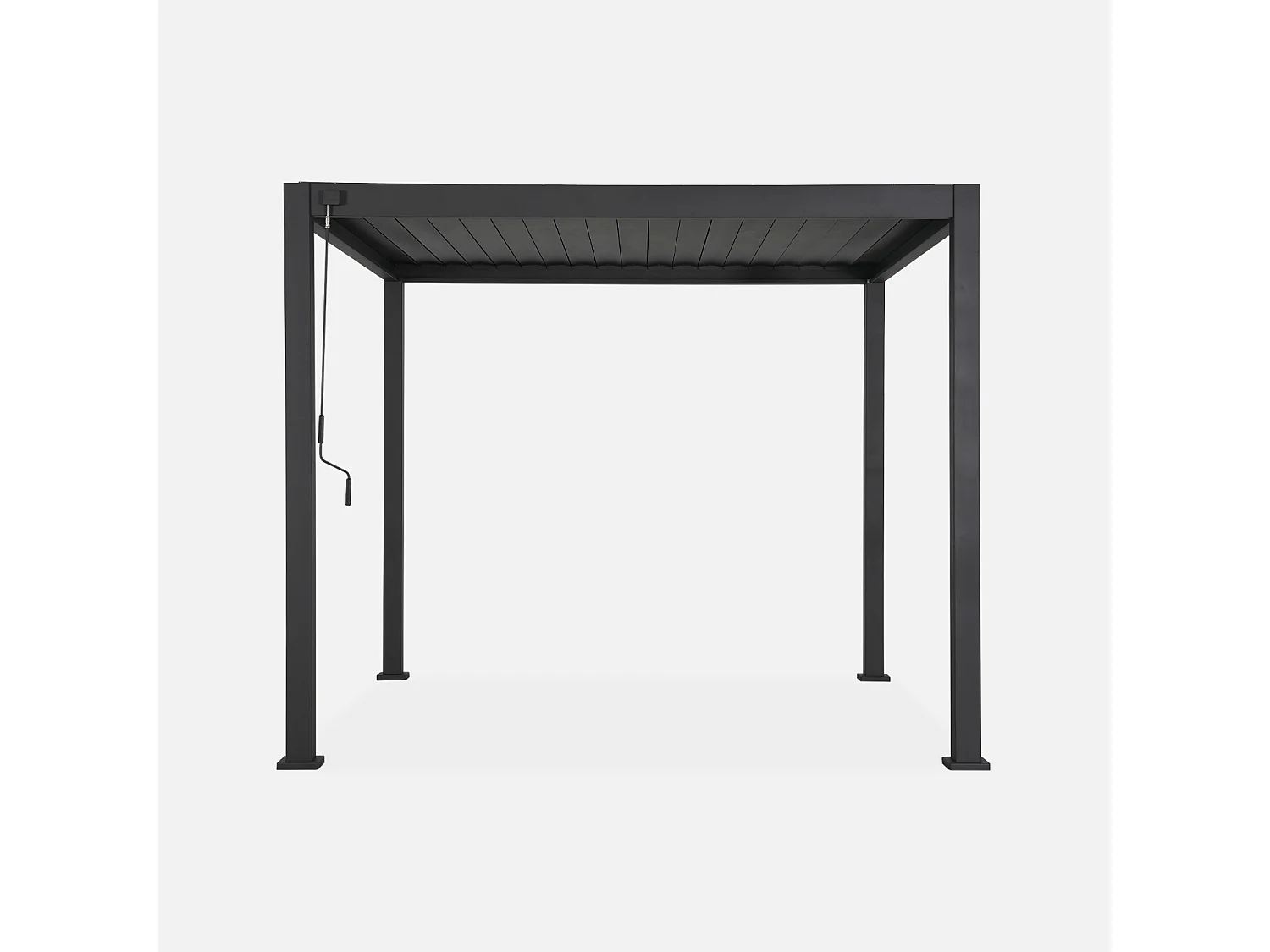 Pérgola bioclimática 3x3m de aluminio con lamas orientables antracita