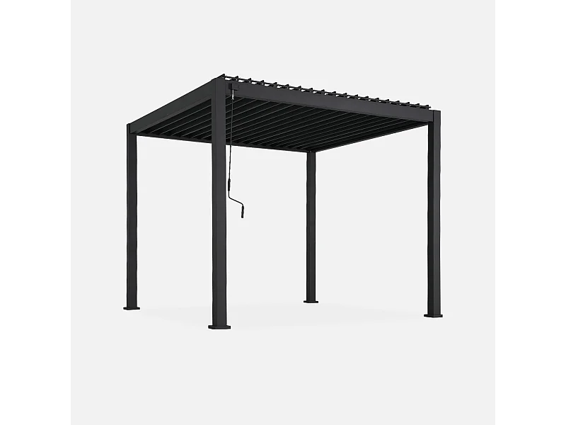 Pergola bioclimatique aluminium anthracite Triomphe 3x3 m lames orientables