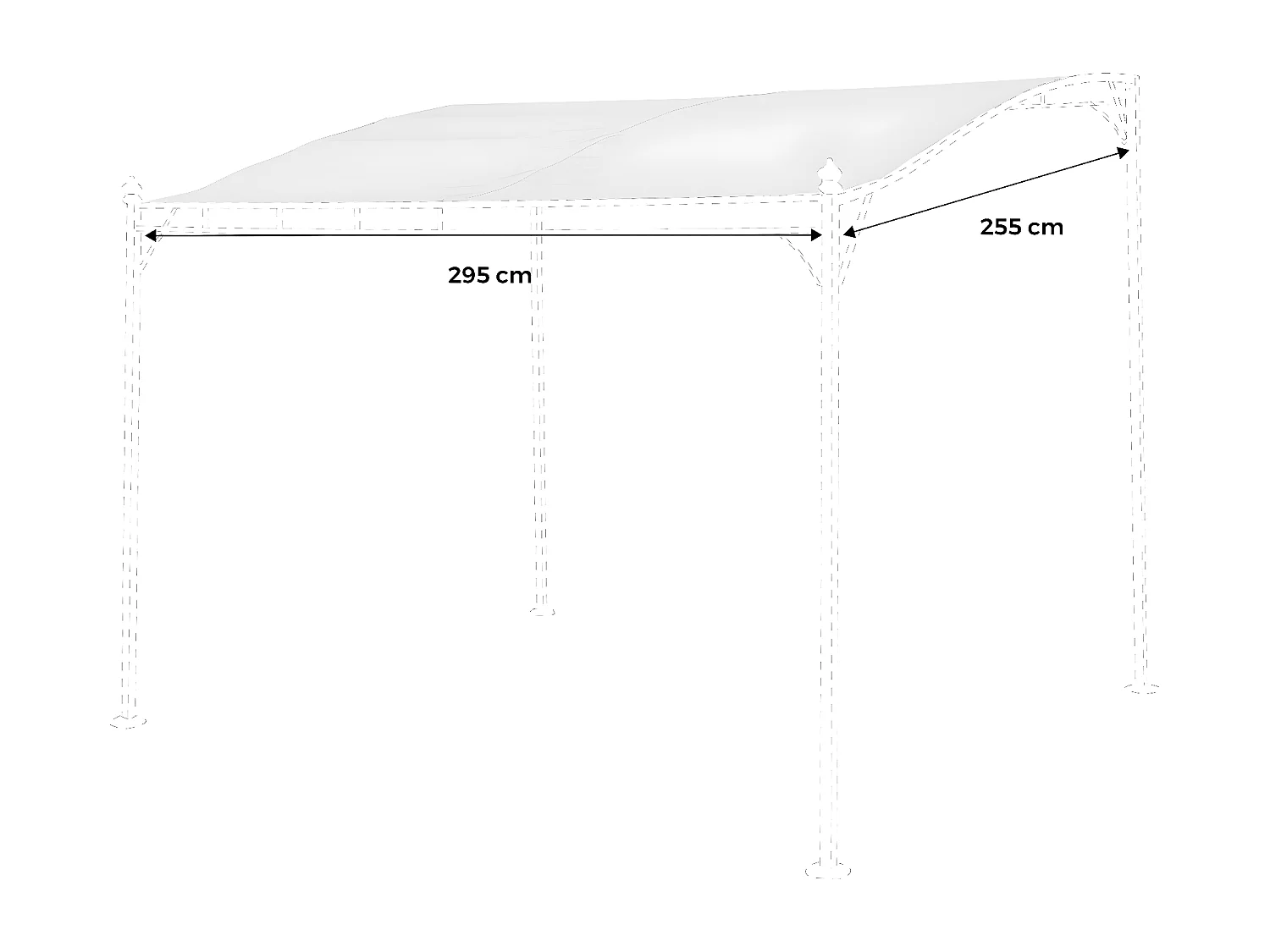 Techo de lona para pérgola brestum 3x2.5m gris