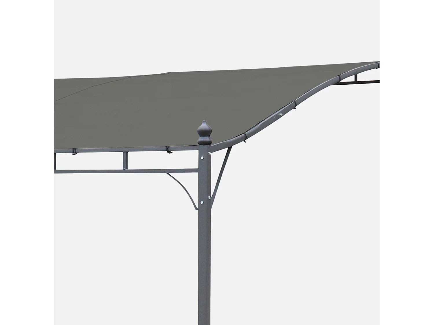 Toile de toit grise pour tonnelle 3x2.5m Brestum - toile de rechange pergola. toile de remplacement