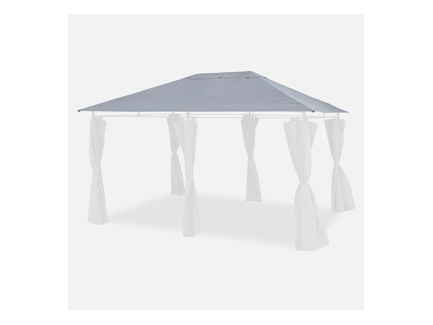 Toile de toit grise pour tonnelle 3x4m Divio - toile de rechange pergola. toile de remplacement