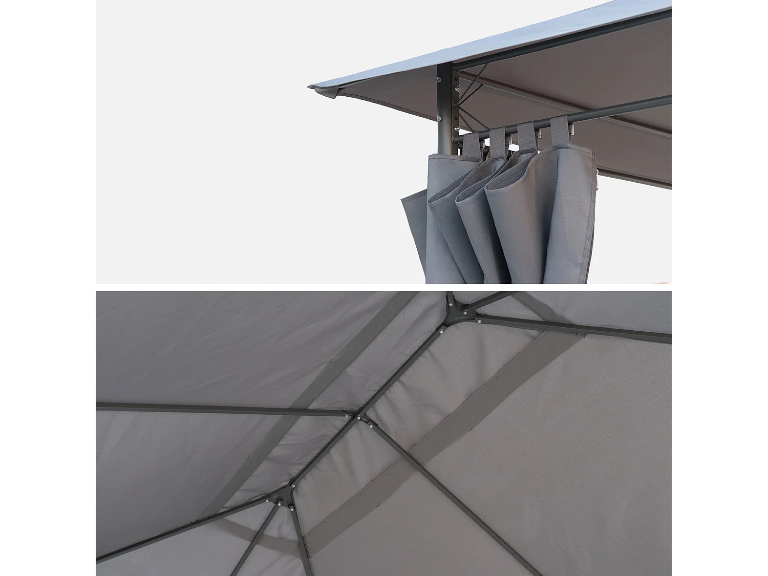 Toldo de techo para pérgola 3x4m gris