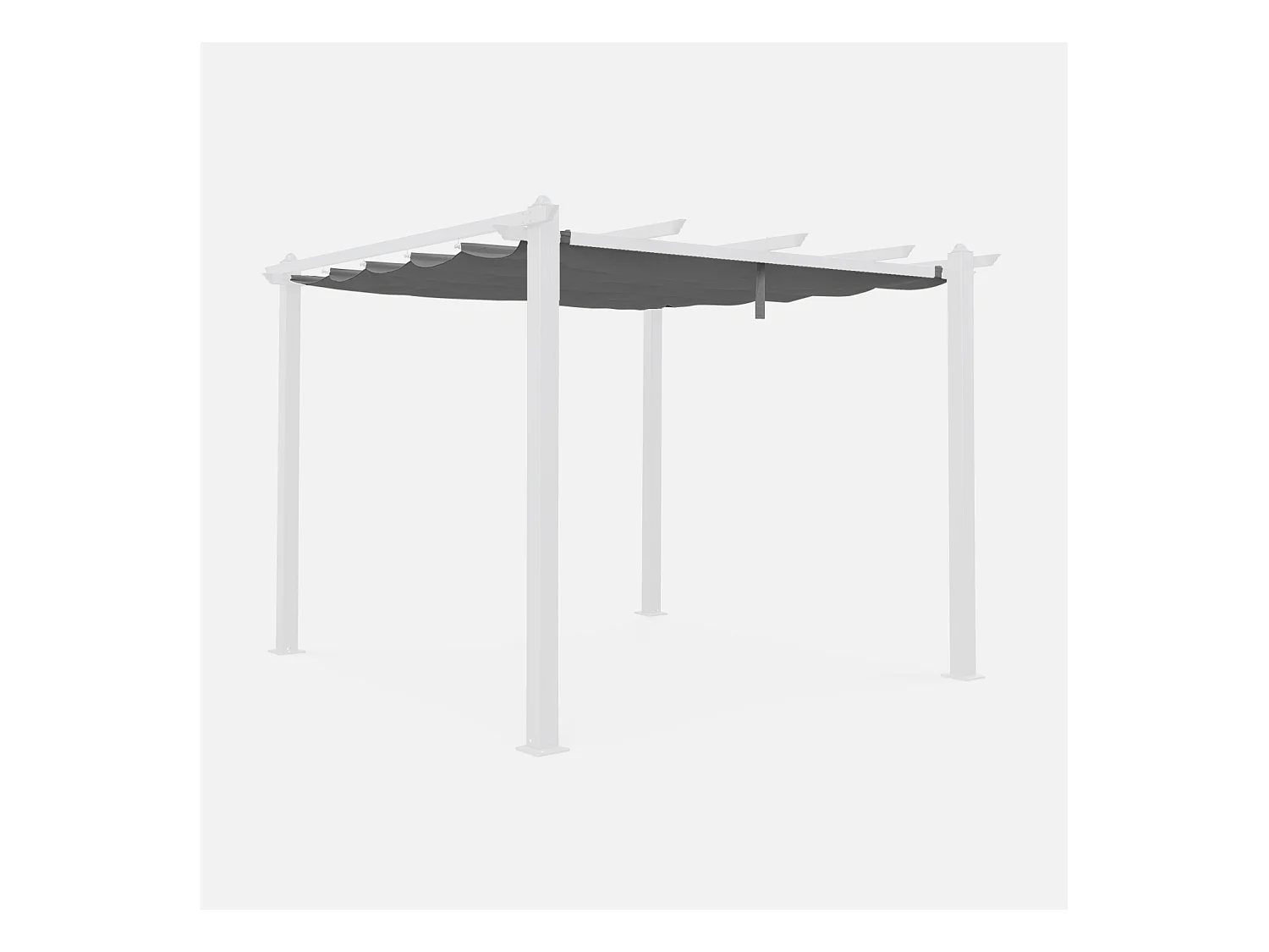 Toile de toit grise pour tonnelle 3x3m Condate - toile de rechange pergola. toile de remplacement