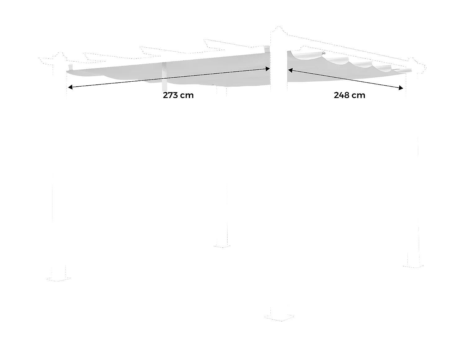 Techo de repuesto para pérgola 3x3m gris