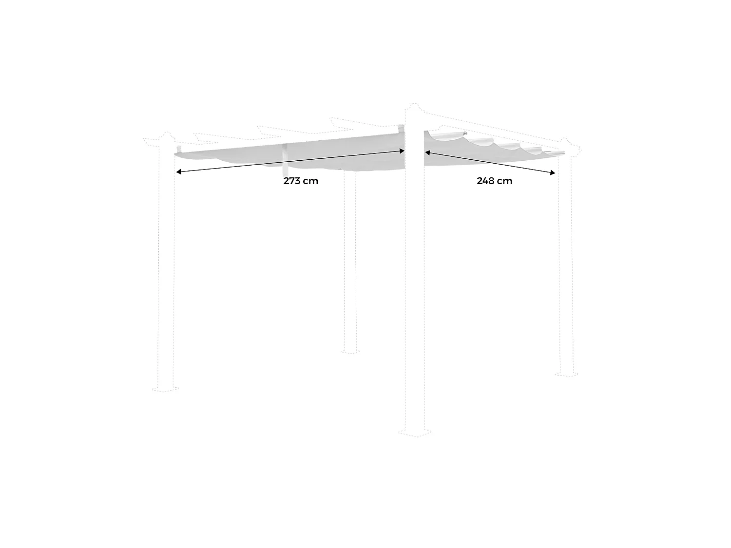 Telone per pergola condate  in poliestere  3x3 m, grigio