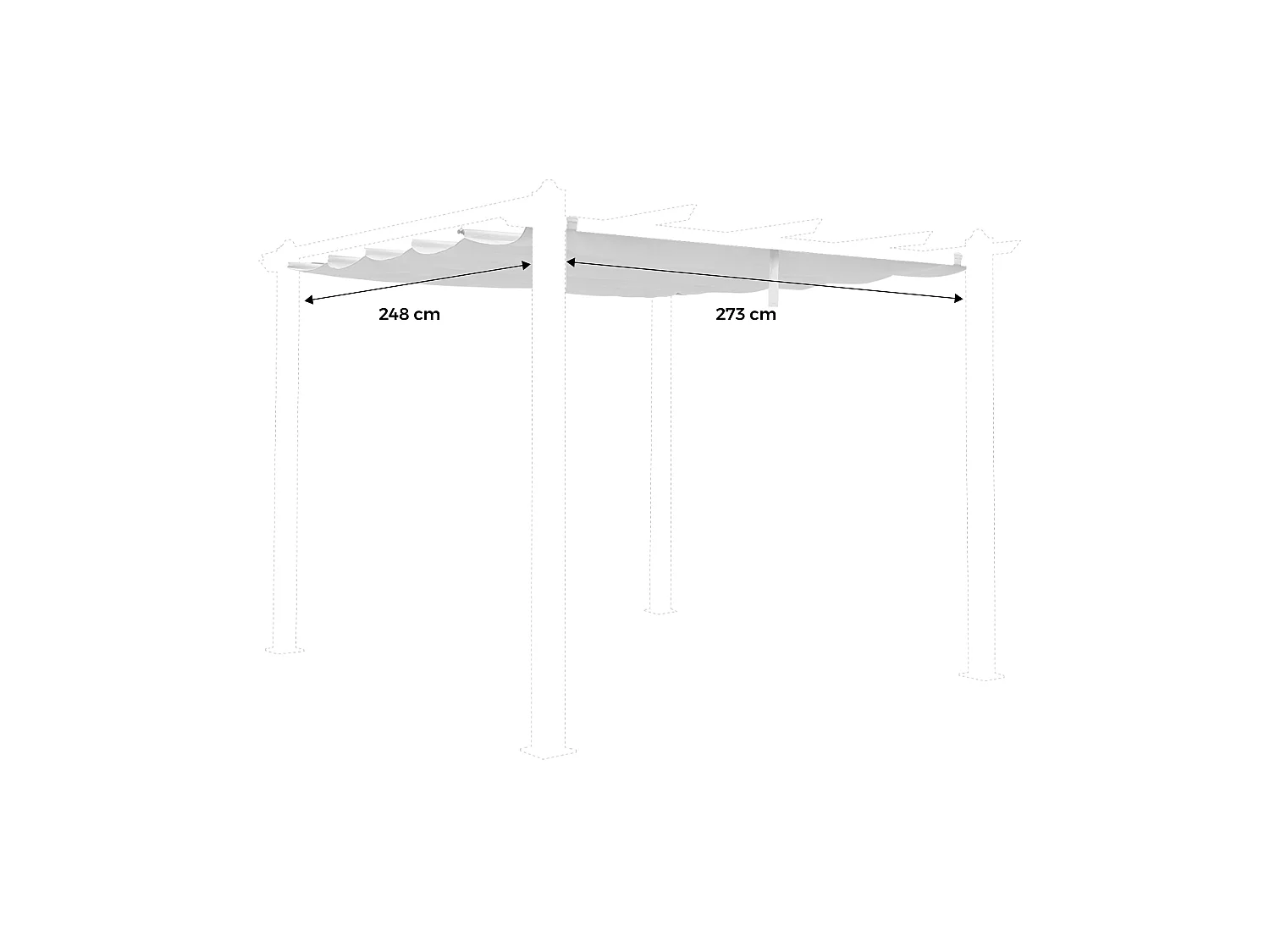 Telone per pergola condate  in poliestere  3x3 m, grigio