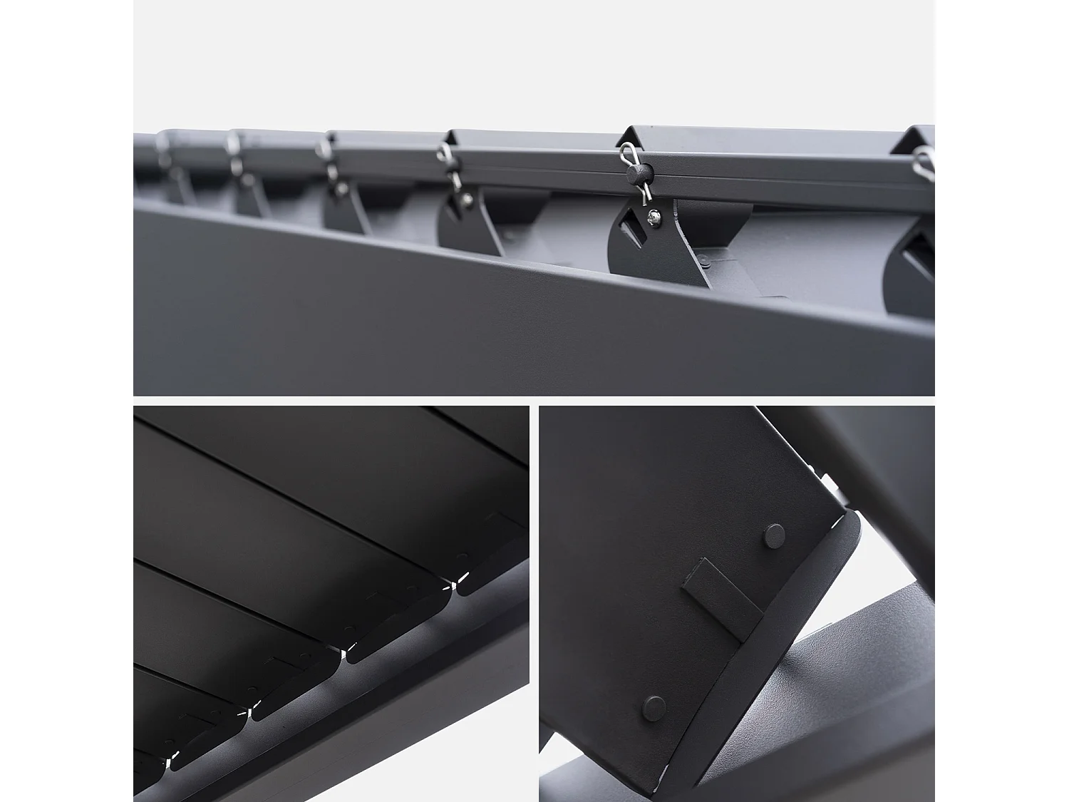 Pérgola bioclimática  3x4m de aluminio con lamas orientables antracita