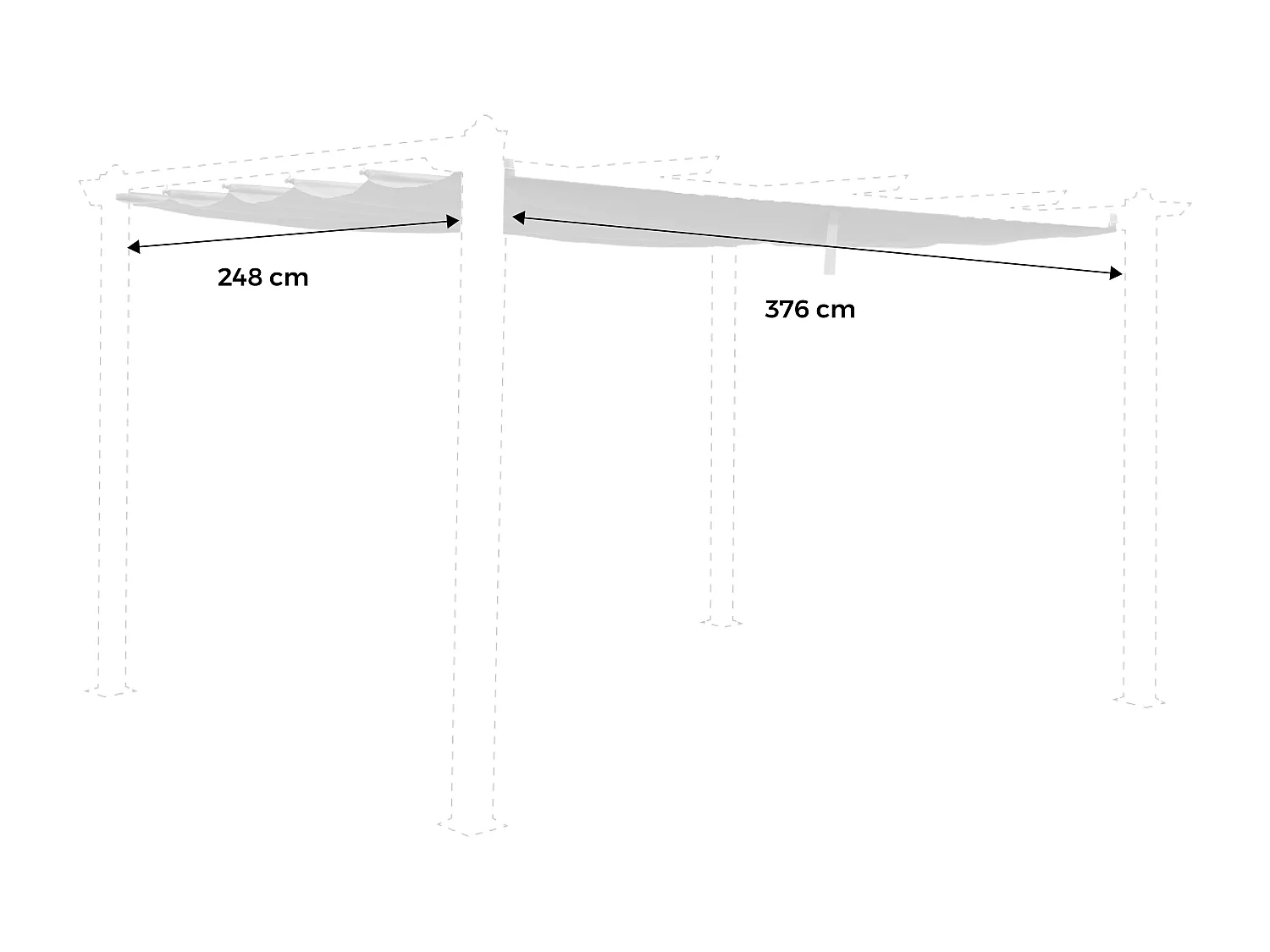 Techo de repuesto para pérgola 3x4m gris