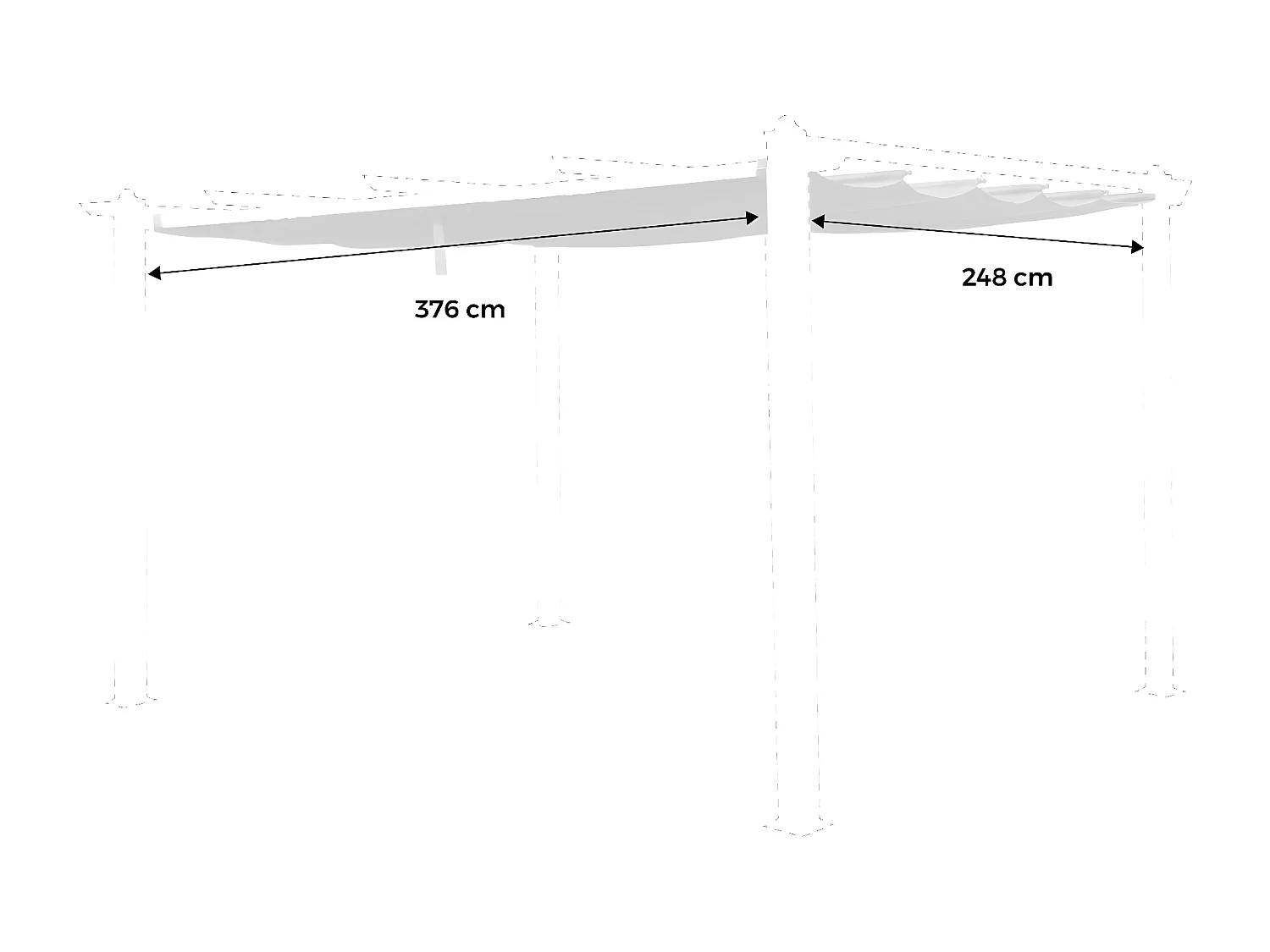 Techo de repuesto para pérgola 3x4m gris
