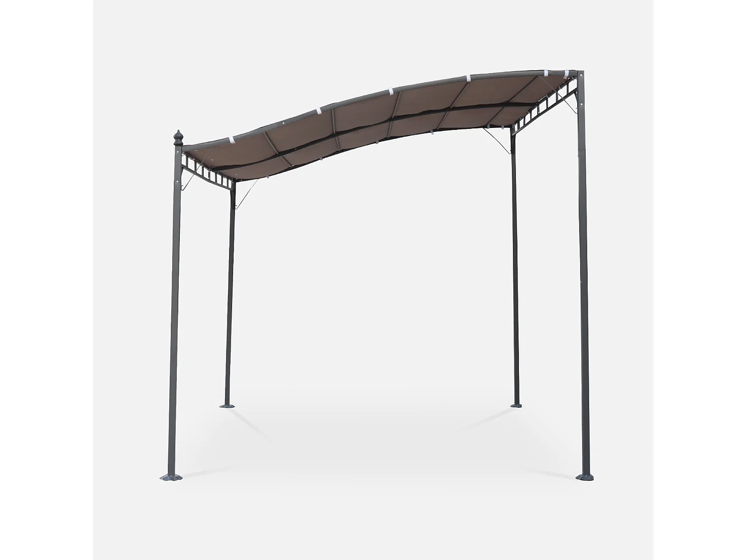 Pergola a parete struttura in acciaio 3x2,5 m  con tetto in tessuto,