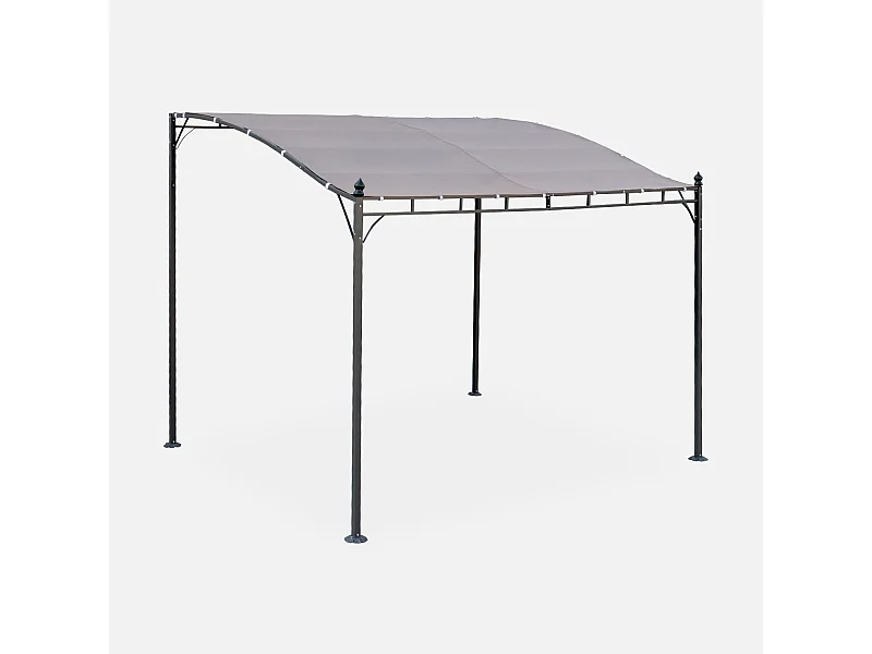 Pergola a parete struttura in acciaio 3x2,5 m  con tetto in tessuto,