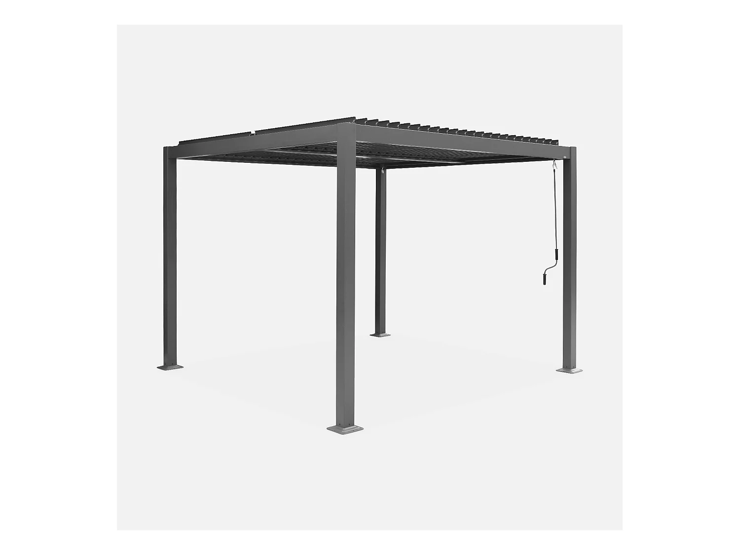 Pergola bioclimatique anthracite. aluminium et acier. 3x3m. lames orientables