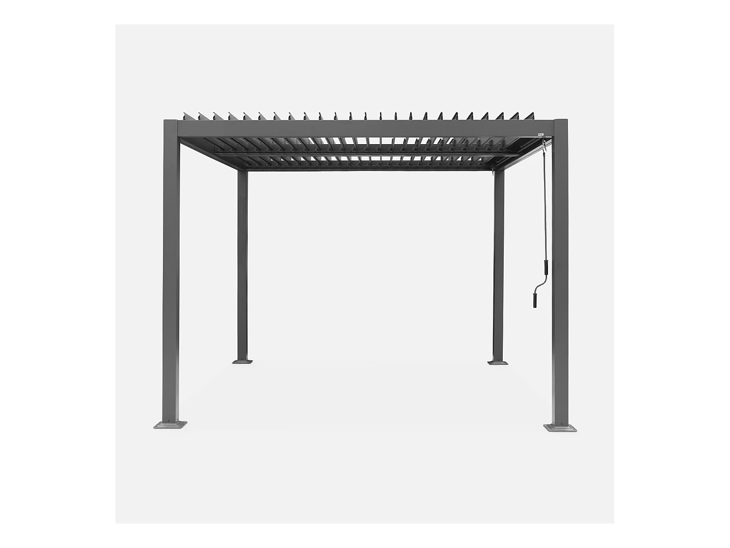 Pergola bioclimatique anthracite. aluminium et acier. 3x3m. lames orientables