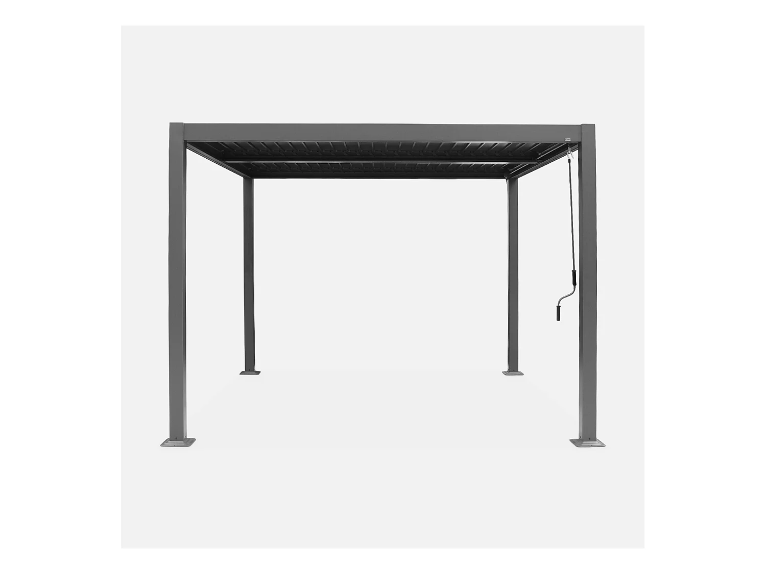 Pergola bioclimatique anthracite. aluminium et acier. 3x3m. lames orientables