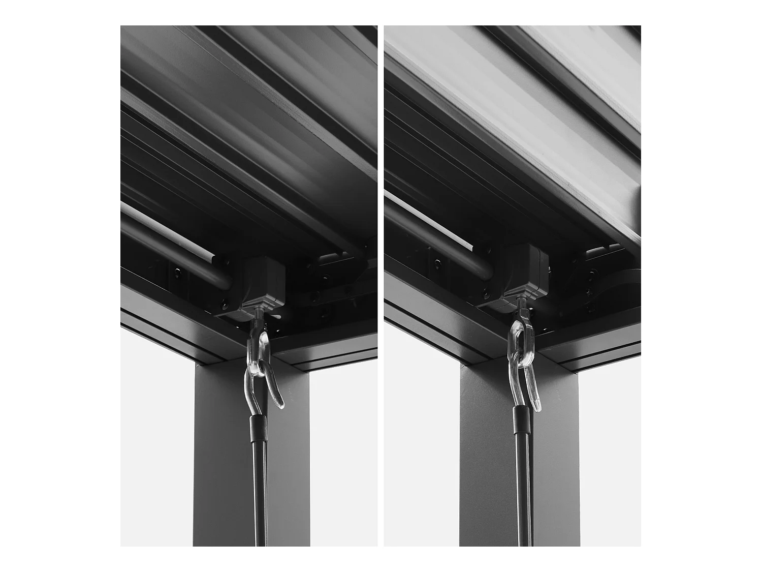 Pergola bioclimatique anthracite. aluminium et acier. 3x3m. lames orientables