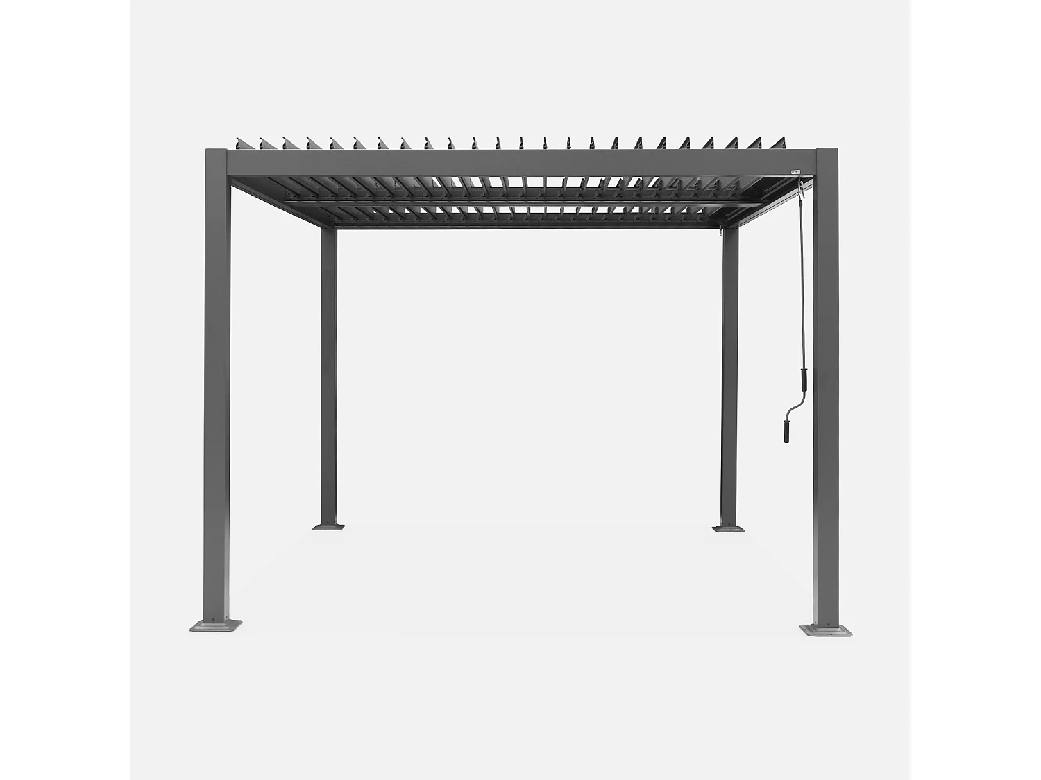 Pergola bioclimatique anthracite. aluminium et acier. 3x3m. lames orientables