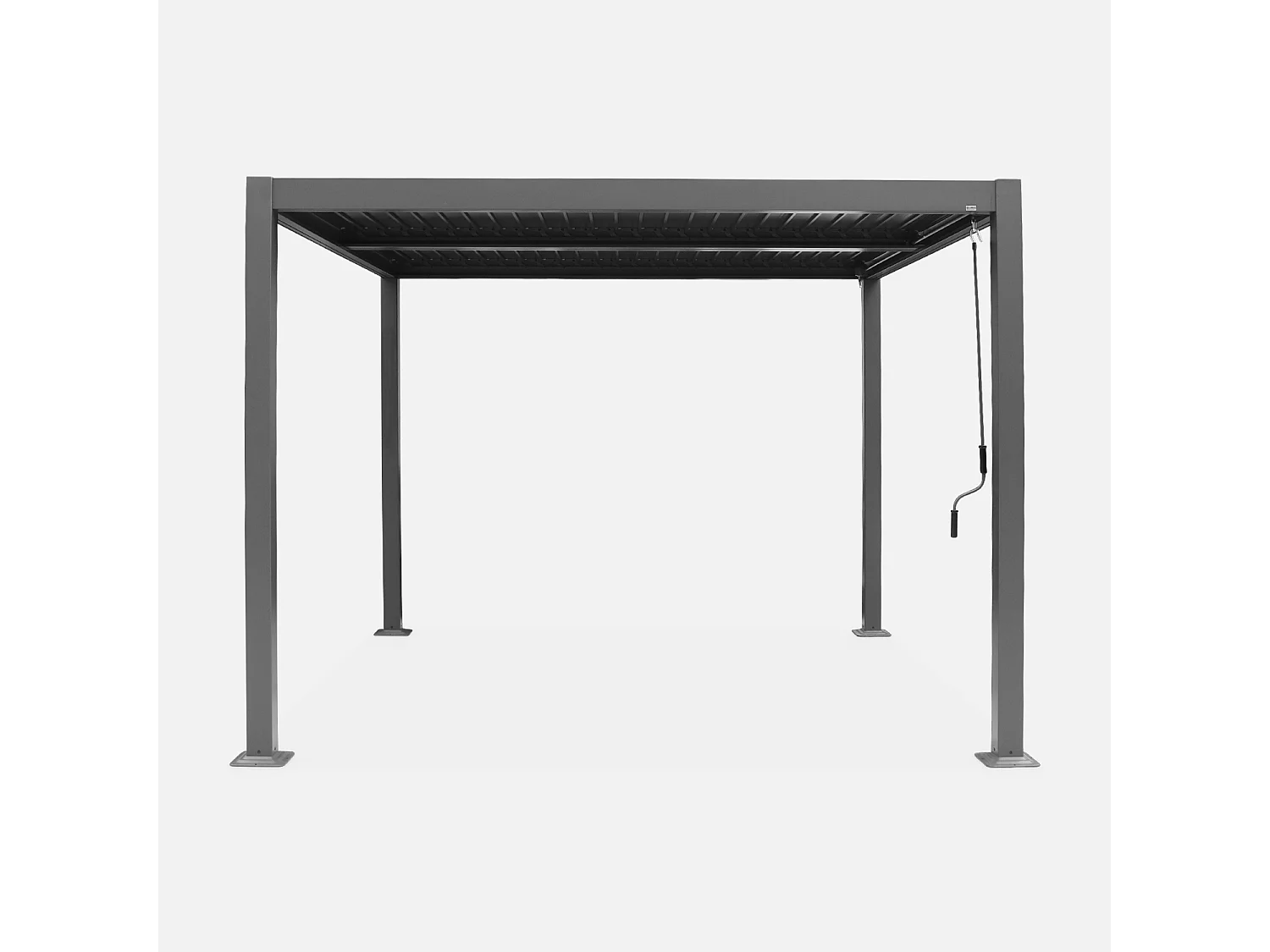 Pergola bioclimatique anthracite. aluminium et acier. 3x3m. lames orientables