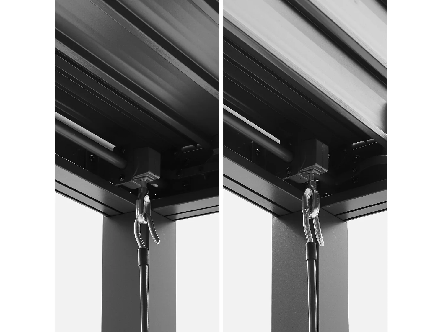 Pergola bioclimatique anthracite. aluminium et acier. 3x3m. lames orientables