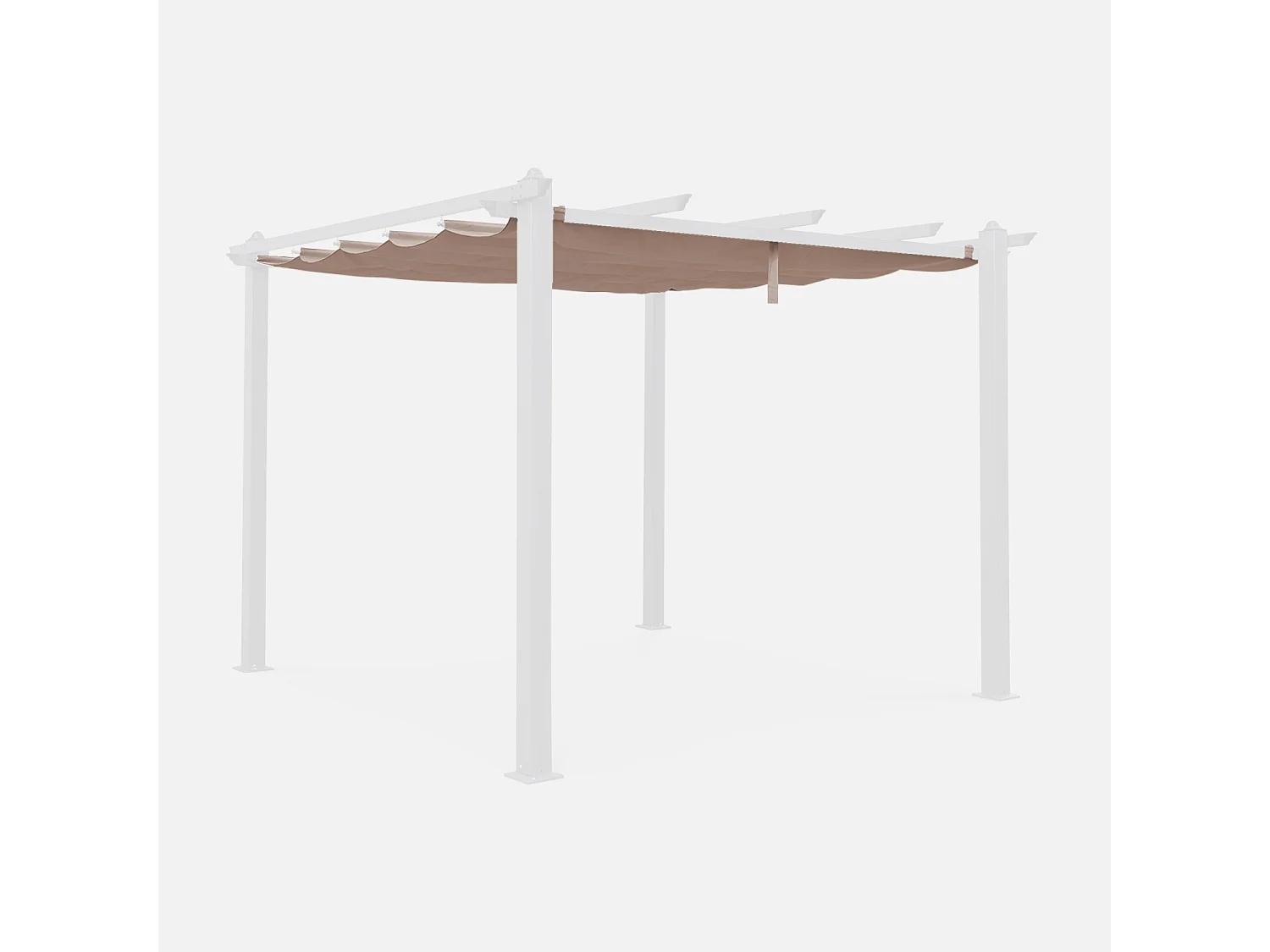 Toile de toit taupe pour tonnelle 3x3m Condate - toile de rechange pergola. toile de remplacement