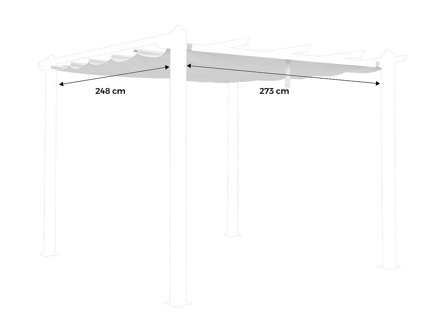 Toile de toit taupe pour tonnelle 3x3m Condate - toile de rechange pergola. toile de remplacement