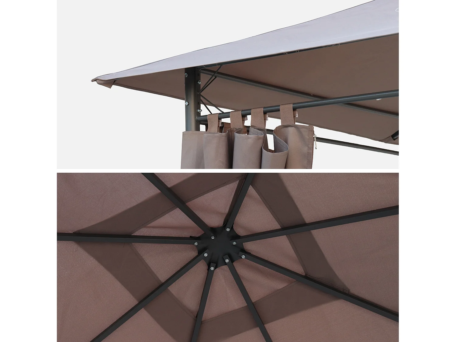 Cubierta de pérgola elusa 3x3m pardo