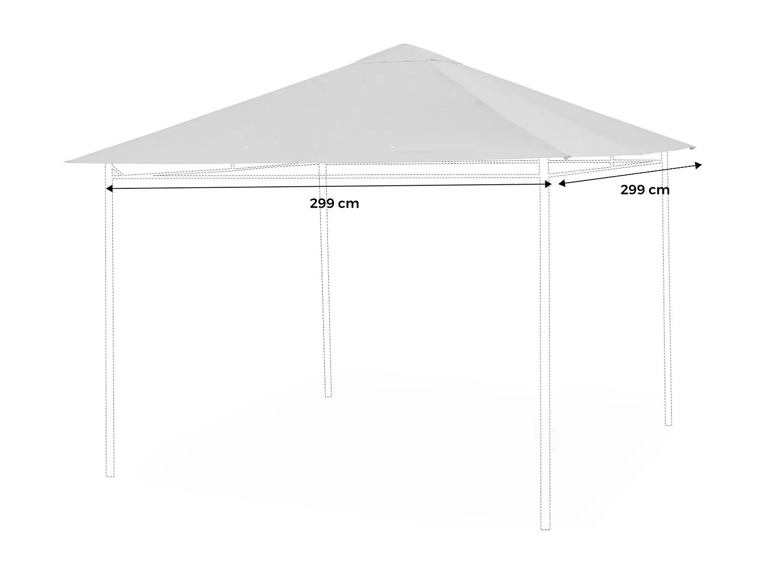 Cubierta de pérgola elusa 3x3m pardo
