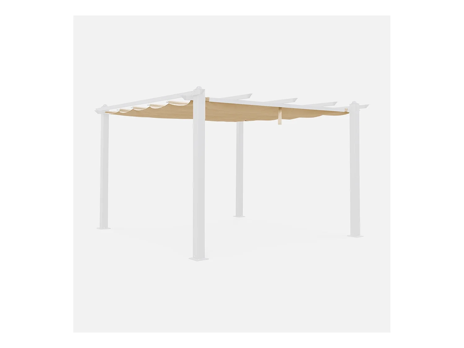 Toile de toit beige pour tonnelle 3x4m Condate - toile de rechange pergola. toile de remplacement