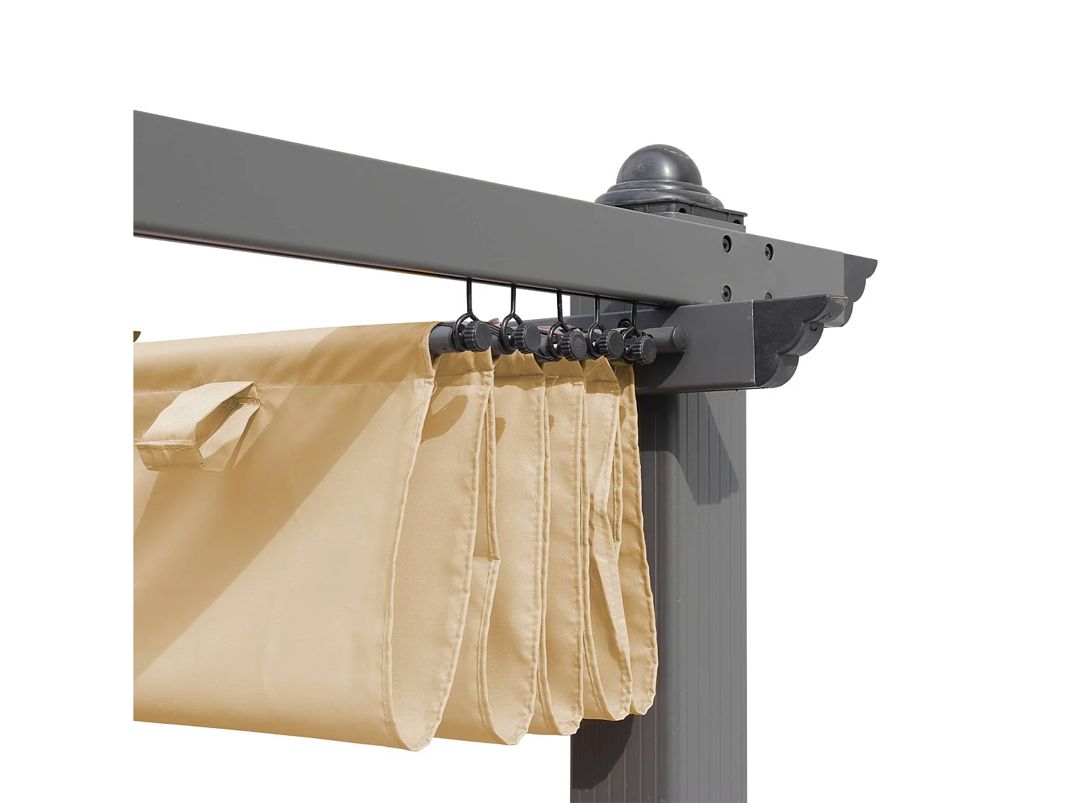 Toile de toit beige pour tonnelle 3x4m Condate - toile de rechange pergola. toile de remplacement