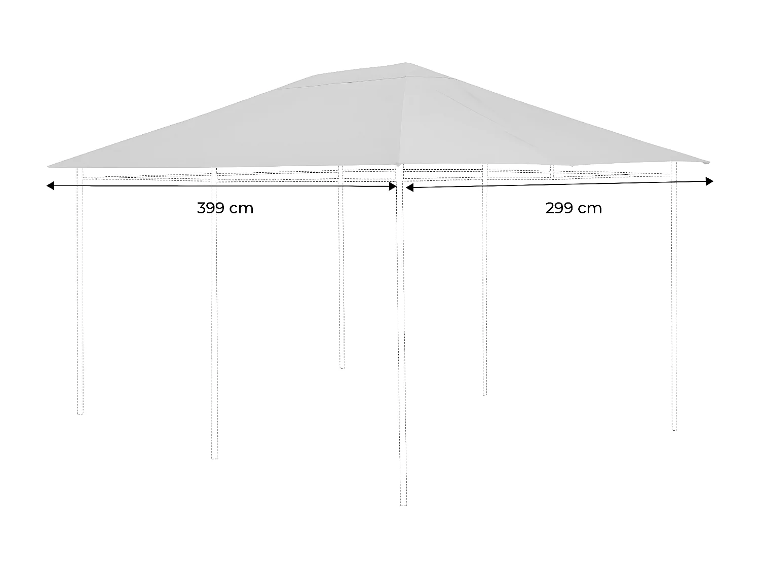 Copertura del tetto a pergola divio 3x4m, talpa
