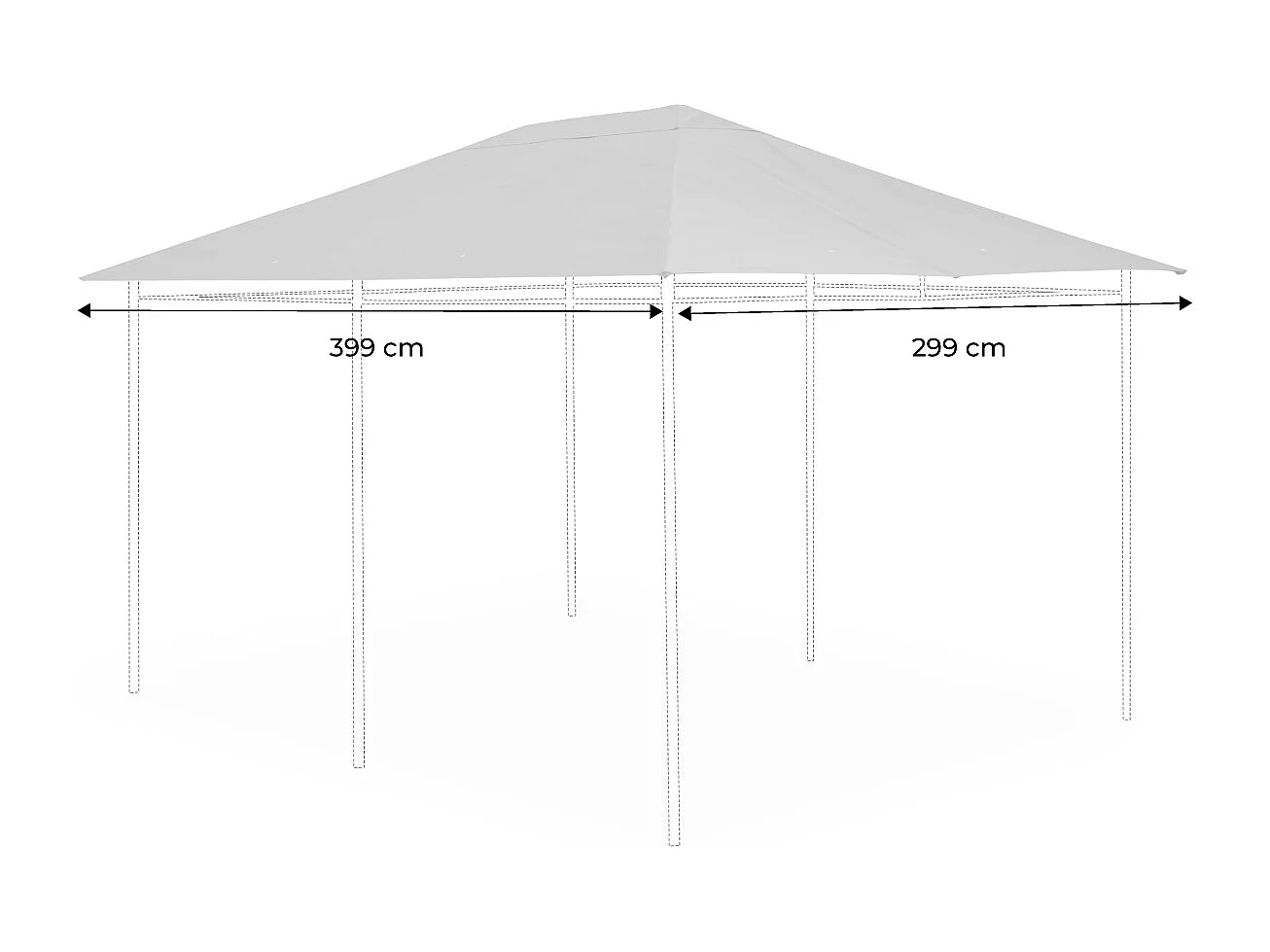 Toldo de techo para pérgola 3x4m pardo