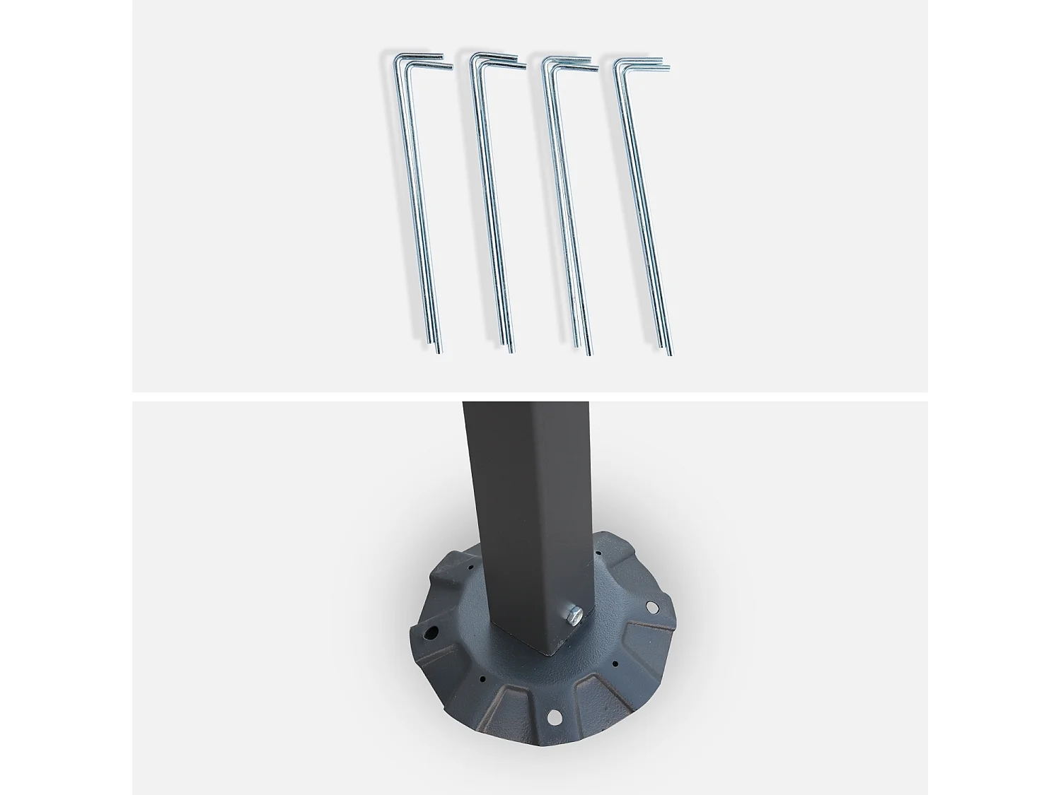 Pergola adossée 3x2.5m - Brestum -  Toile grise - Pergola murale