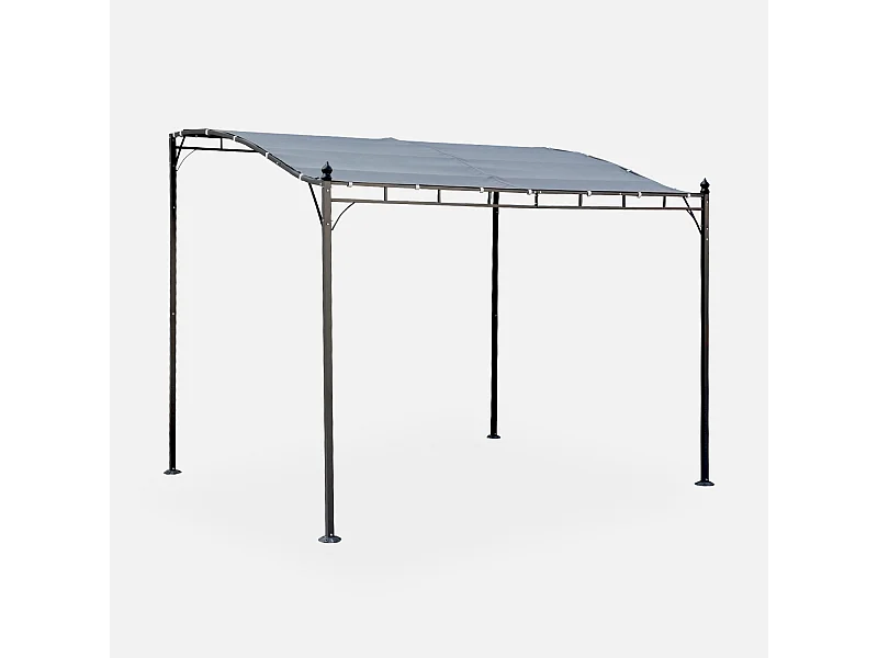 Pergola a parete struttura in acciaio 3x2,5 m  con tetto in tessuto,