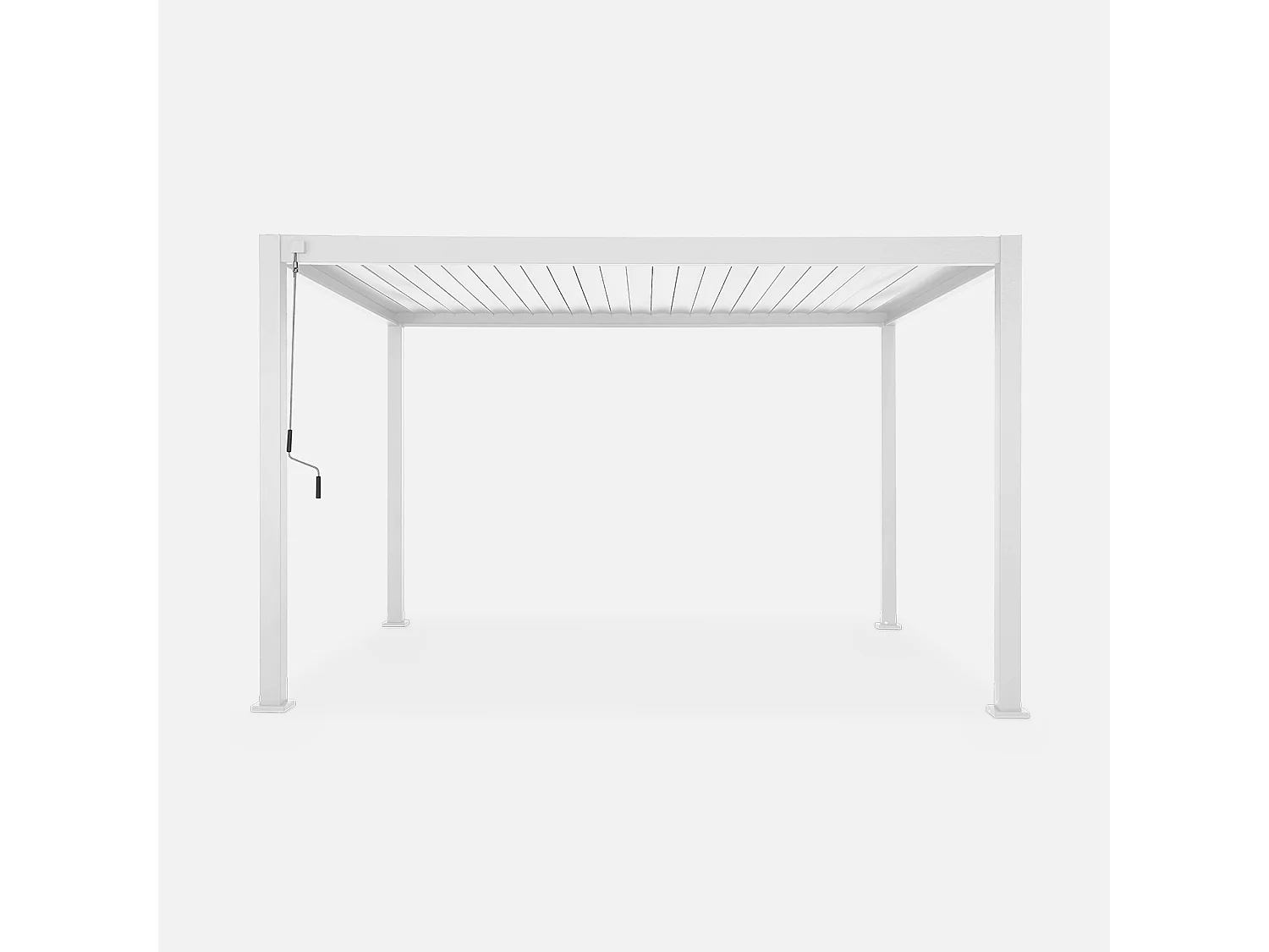 Pérgola bioclimática 3x4m de aluminio con lamas orientables blanco