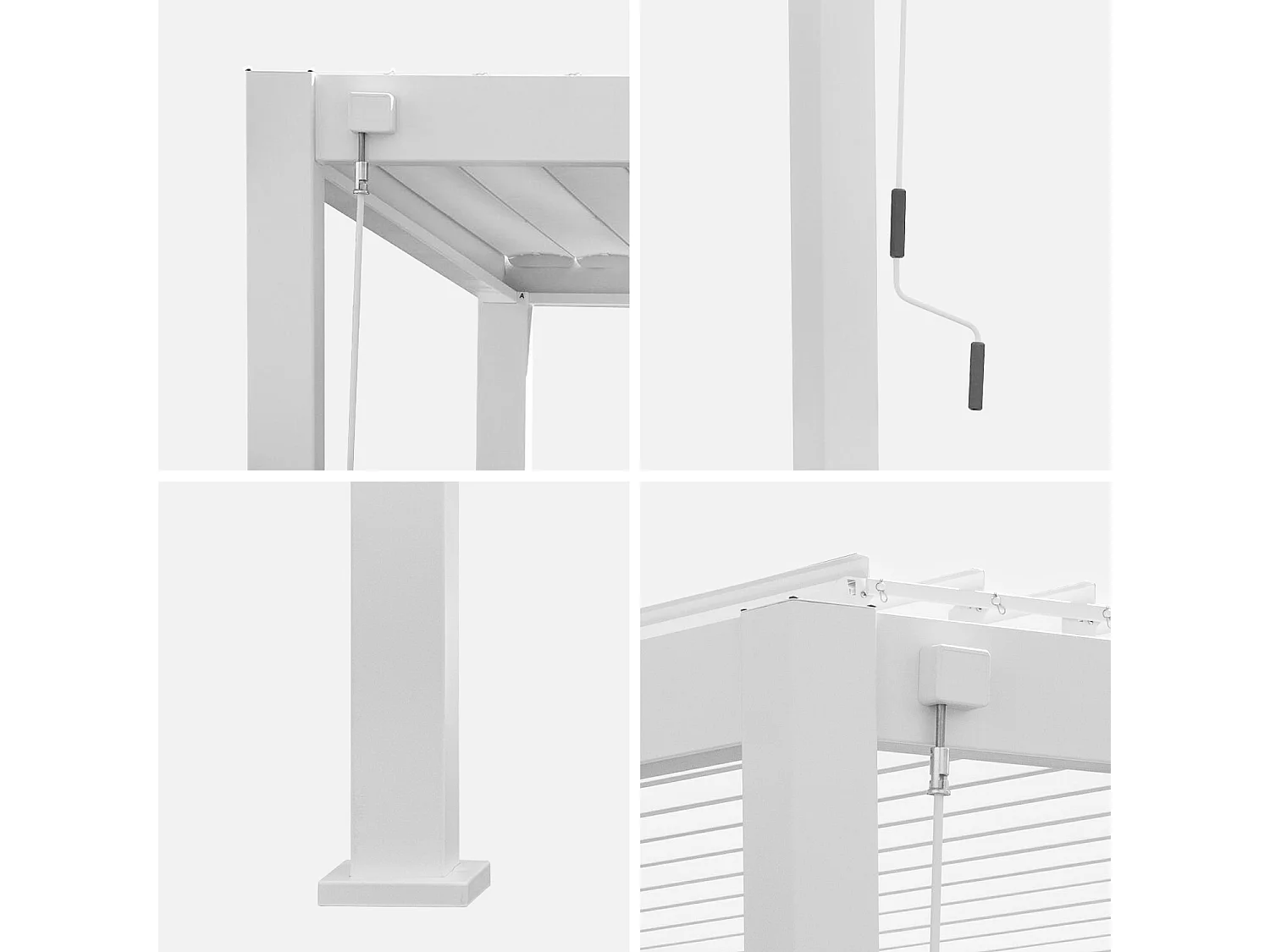 Pérgola bioclimática 3x4m de aluminio con lamas orientables blanco