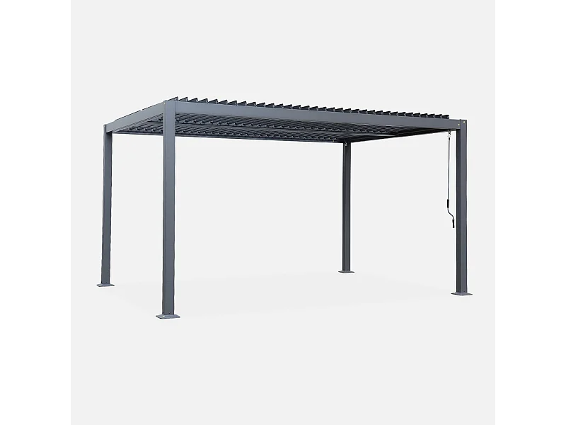 Pérgola bioclimática de aluminio y acero con lamas orientables