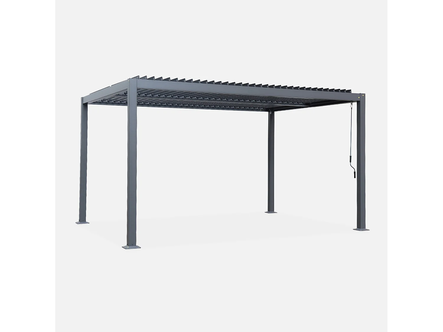 Pergola bioclimatica 3x4m in alluminio e acciaio, lame orientabili ,