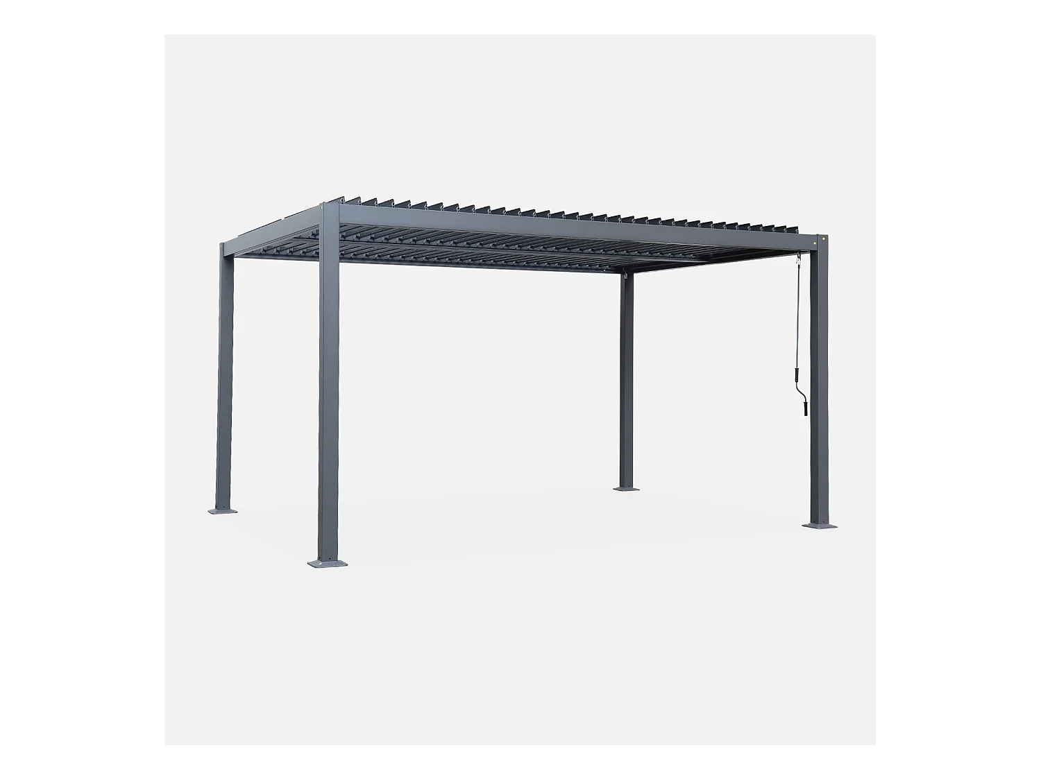 Pergola bioclimatique anthracite. aluminium et acier. 3x4m. lames orientables