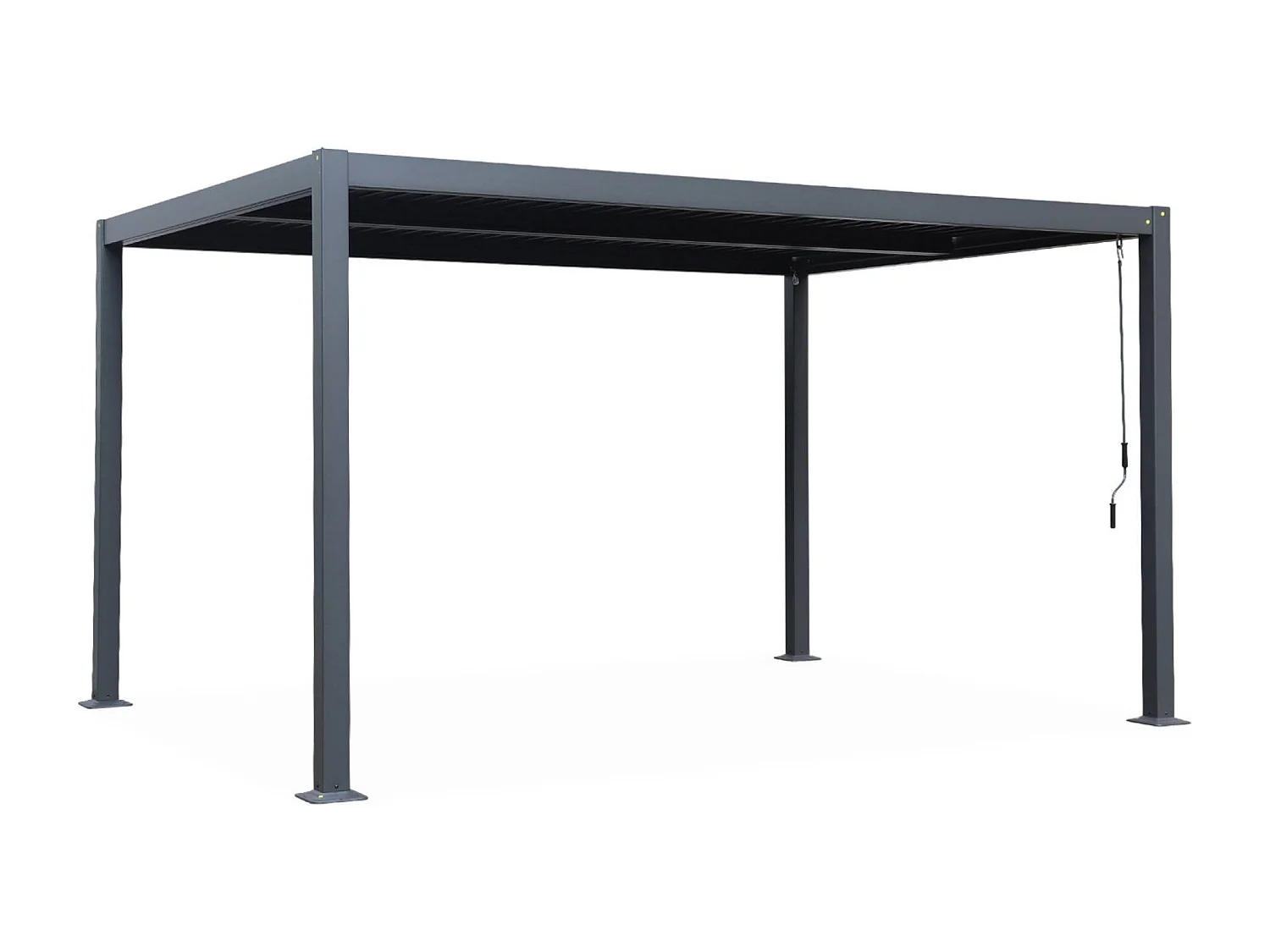 Pergola bioclimatique anthracite. aluminium et acier. 3x4m. lames orientables