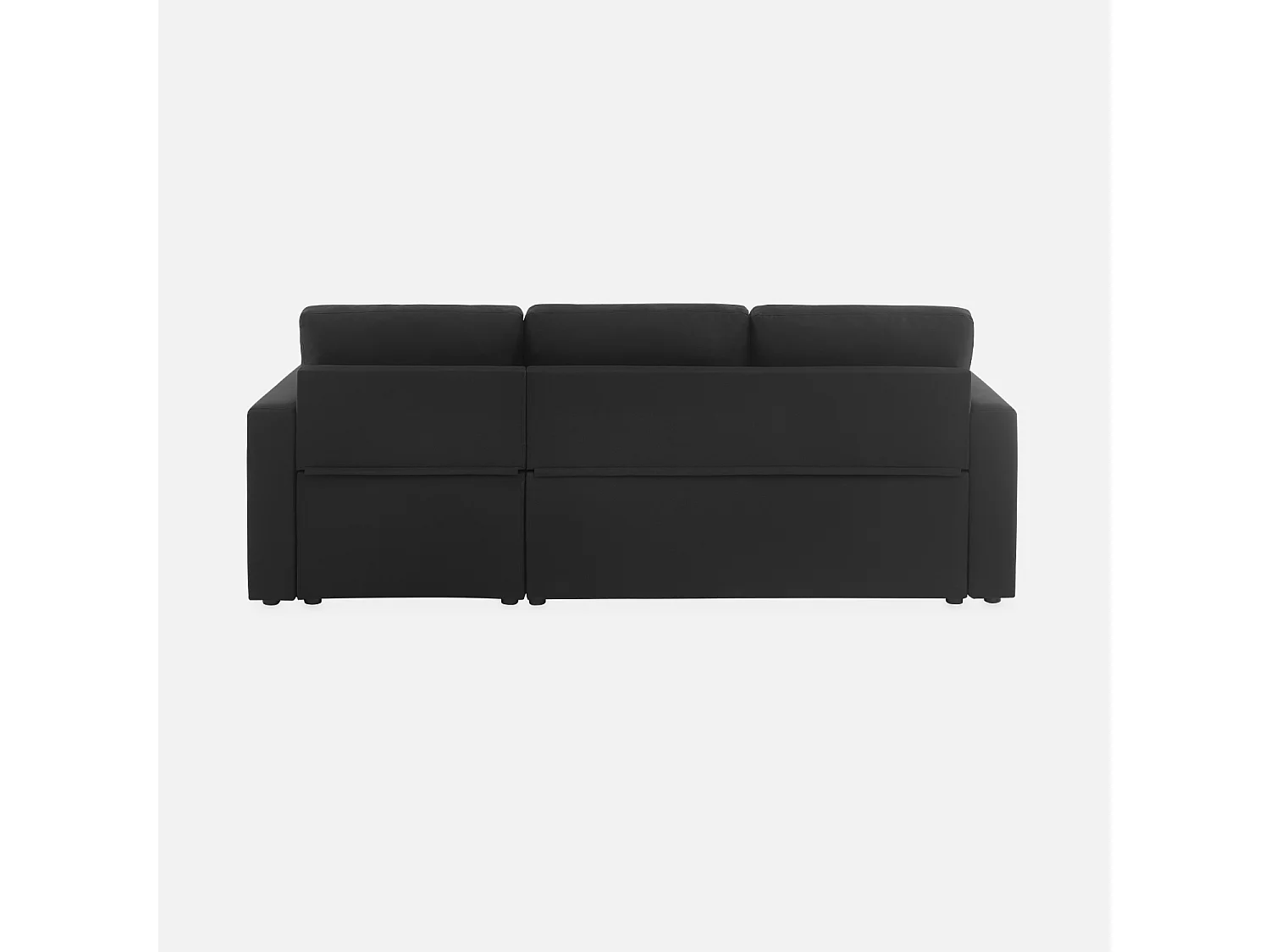 Sofá cama esquinero, 3 plazas negro