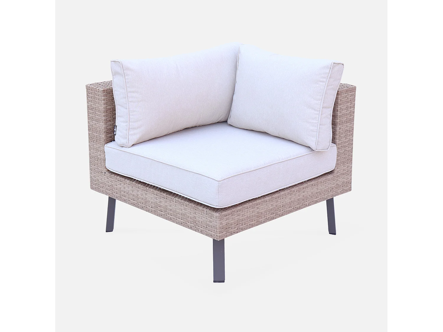 Conjunto de muebles de jardín de resina tejida, 5 plazas beige