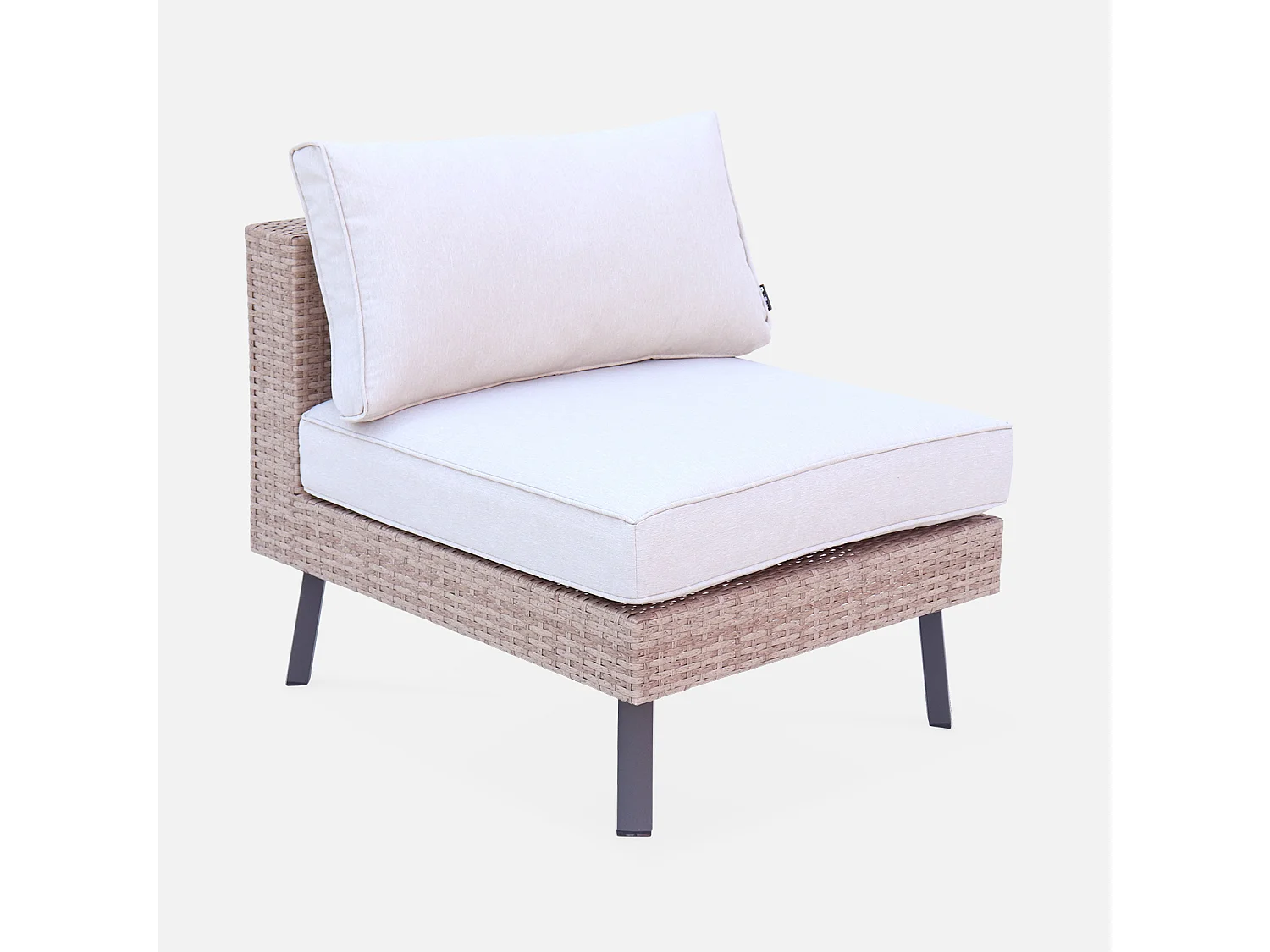 Conjunto de muebles de jardín de resina tejida, 5 plazas beige