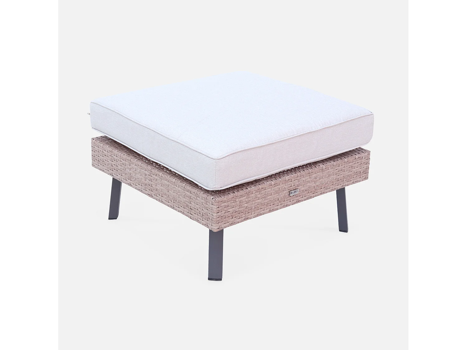 Conjunto de muebles de jardín de resina tejida, 5 plazas beige