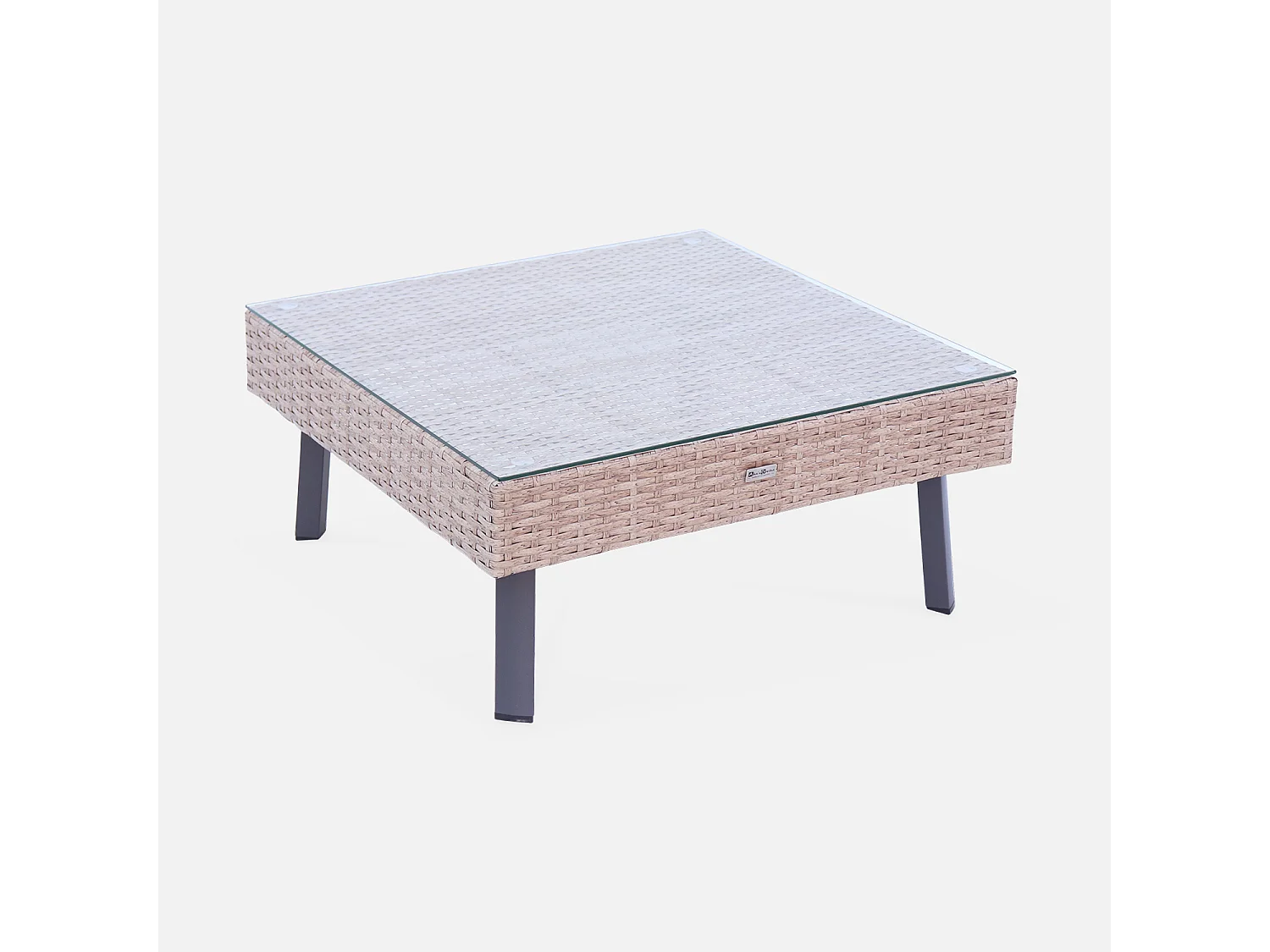 Conjunto de muebles de jardín de resina tejida, 5 plazas beige