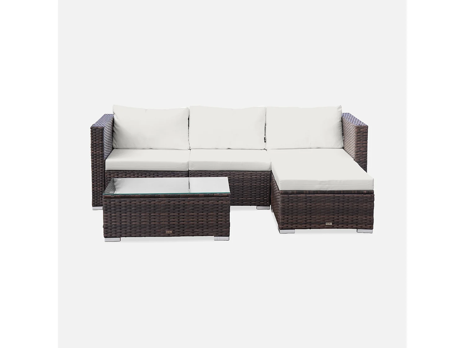 Conjunto de muebles de jardín de resina de 4 plazas marrón