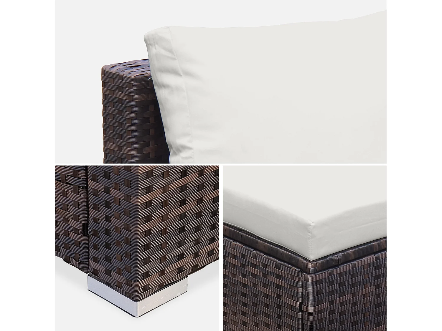 Conjunto de muebles de jardín de resina de 4 plazas marrón