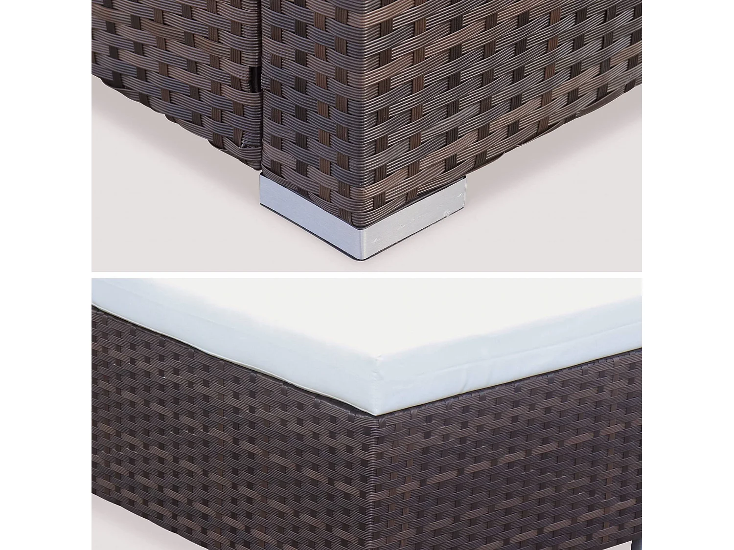 Conjunto de muebles de jardín de resina de 4 plazas marrón