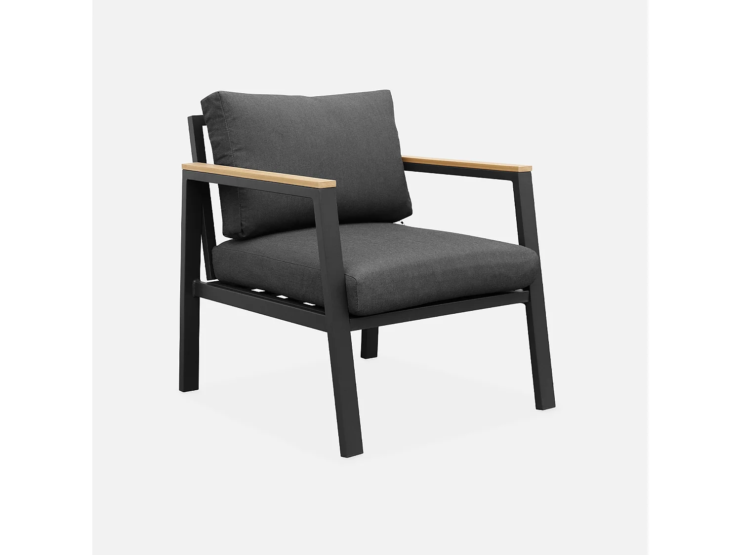 Salotto da giardino in alluminio e polipropilene, 4 posti, antracite