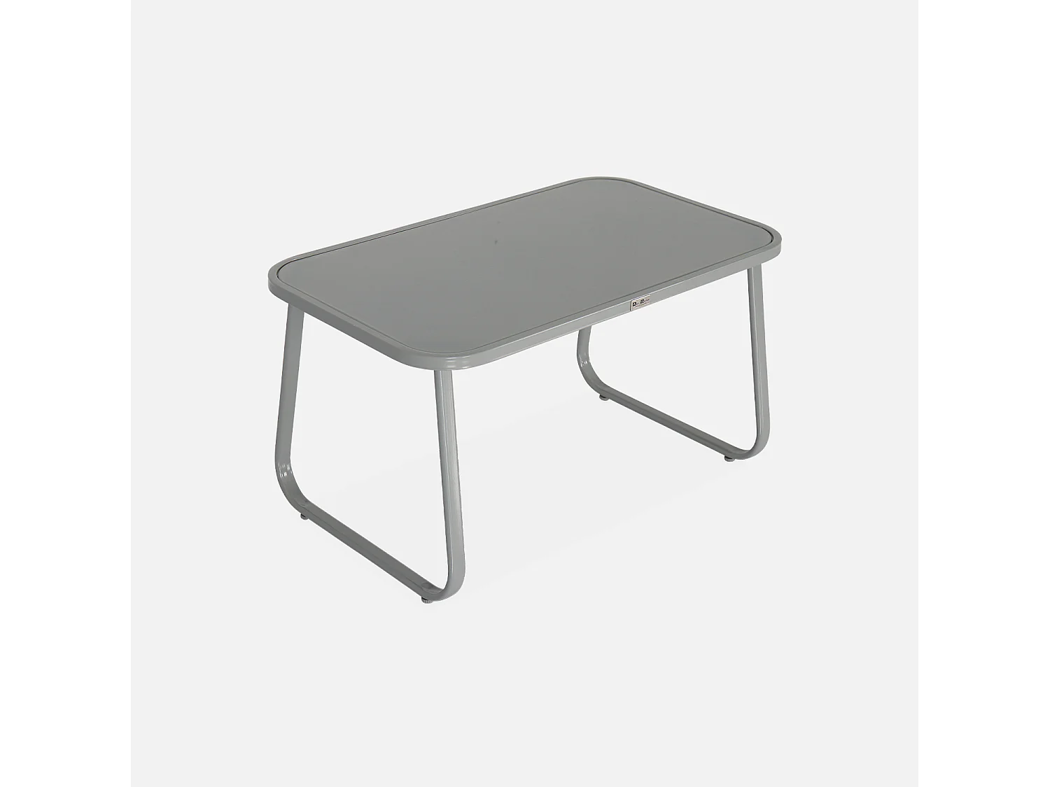 Salotto da giardino in metallo a 4 posti, grigio chiaro